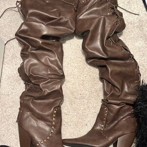 Brown Leather Women's Boots